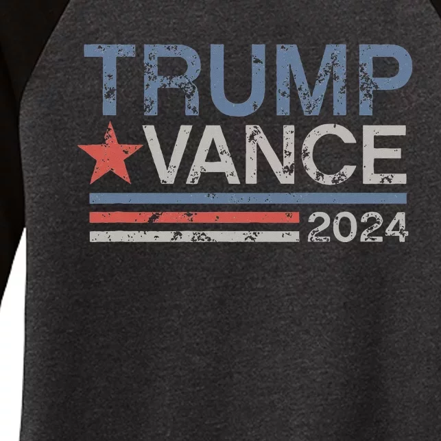 Trump Vance 2024 Retro Featuring Trump And Jd Vance Women's Tri-Blend 3/4-Sleeve Raglan Shirt