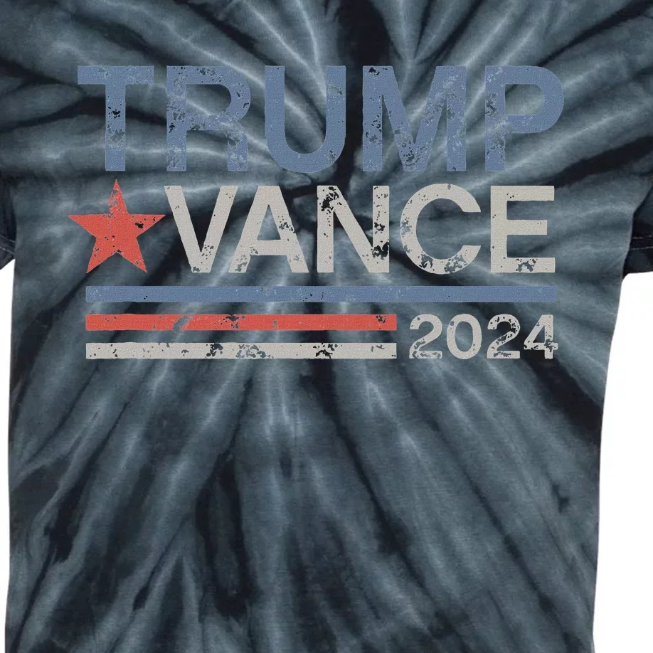 Trump Vance 2024 Retro Featuring Trump And Jd Vance Kids Tie-Dye T-Shirt