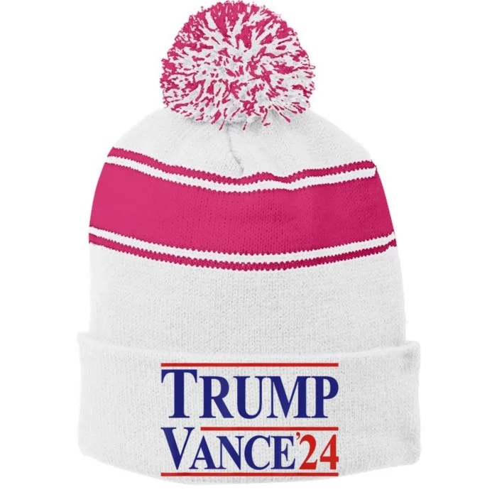 Trump Vance 24 Stripe Pom Pom Beanie