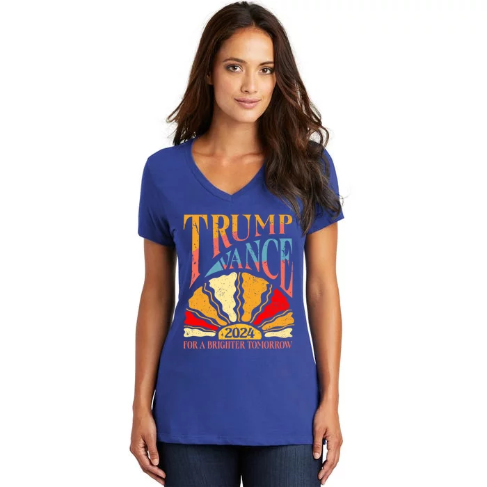 Trump Vance 2024 President Vote For A Brighter Tomorrow Women's V-Neck T-Shirt