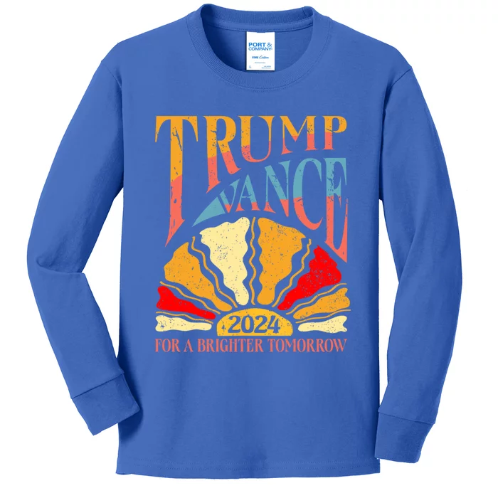 Trump Vance 2024 President Vote For A Brighter Tomorrow Kids Long Sleeve Shirt