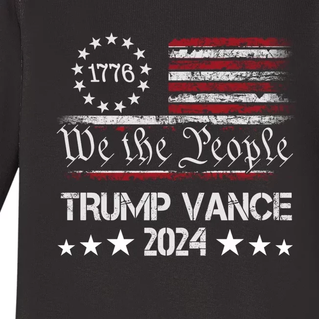 Trump Vance 2024 President Trump Supporter Reelection Baby Long Sleeve Bodysuit