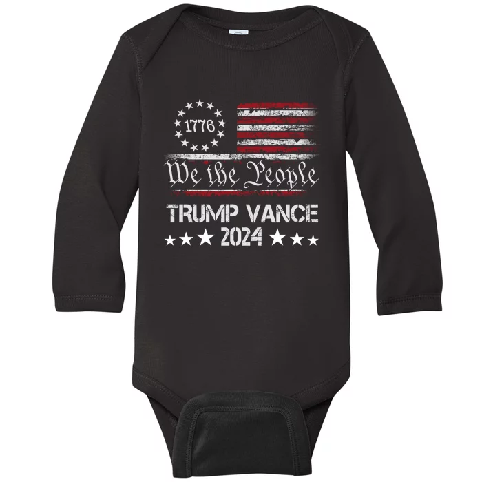 Trump Vance 2024 President Trump Supporter Reelection Baby Long Sleeve Bodysuit