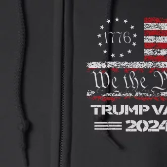 Trump Vance 2024 Us Flag We The People Republican President Full Zip Hoodie