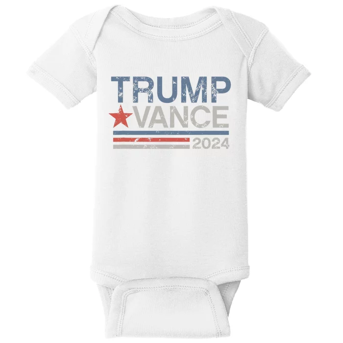 Trump Vance 2024 Retro Stripe Trump Jd Vance Baby Bodysuit