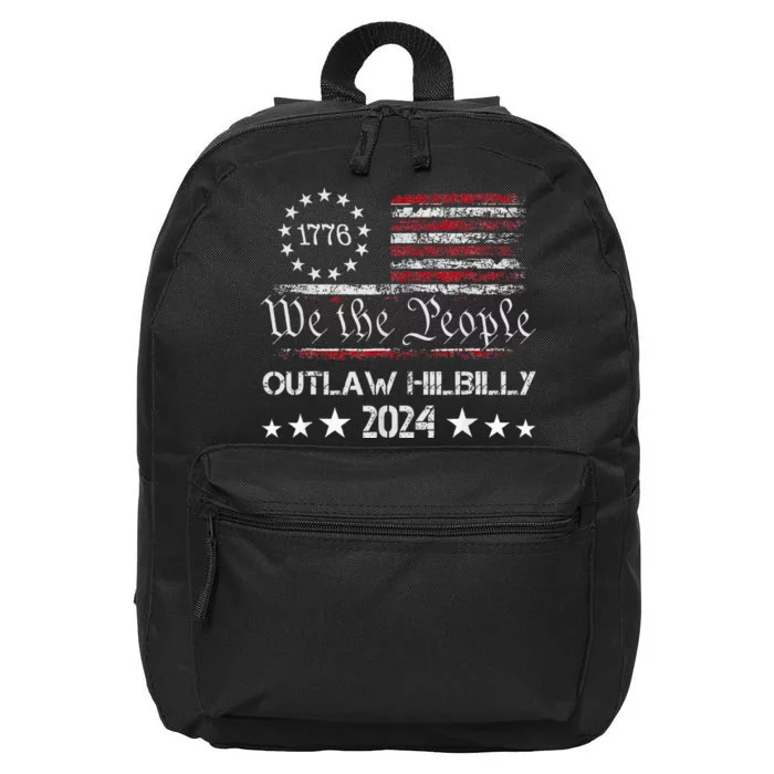 Trump Vance 2024 Donald Trump J.D. Vance Outlaw Hillbilly 16 in Basic Backpack