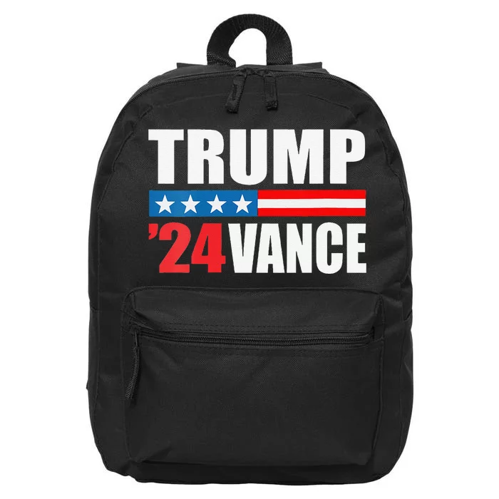 Trump Vance 2024 For President Vp Usa Election Patriotic 16 in Basic Backpack