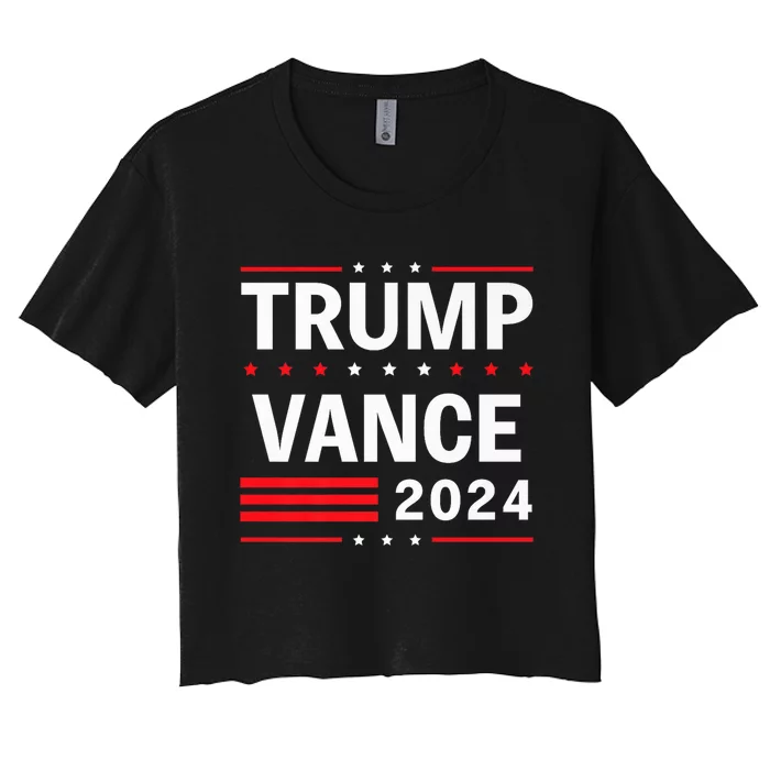 Trump Vance 2024 Vice President America Flag Usa Vote Women's Crop Top Tee