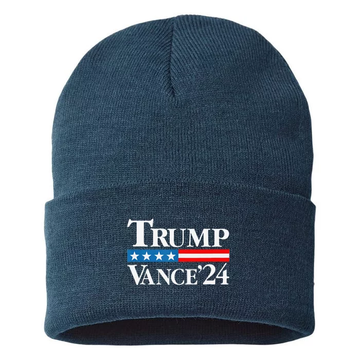 Trump Vance 2024 For President Vp Usa Election Patriotic Sustainable Knit Beanie