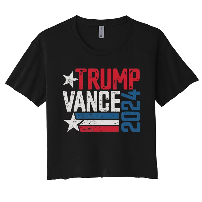 Trump Vance 2024 S Vintage Distressed Trump Vance 2024 Women's Crop Top Tee