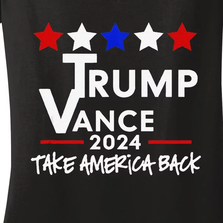 Trump Vance 2024 Take America Back Women's V-Neck T-Shirt