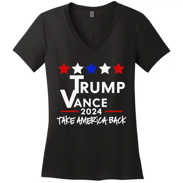 Trump Vance 2024 Take America Back Women's V-Neck T-Shirt