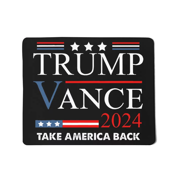 Trump Vance 2024 Us Flag Vintage Election President 2024 Mousepad