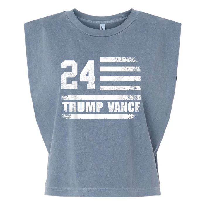 Trump Vance 2024 Retro Stripe Trump Jd Vance Garment-Dyed Women's Muscle Tee