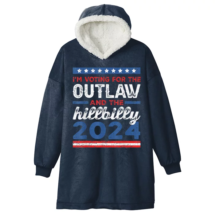 Trump Vance 2024 Donald J.D. Outlaw And The Hillbilly Hooded Wearable Blanket