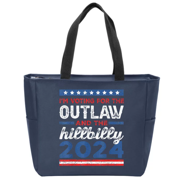 Trump Vance 2024 Donald J.D. Outlaw And The Hillbilly Zip Tote Bag