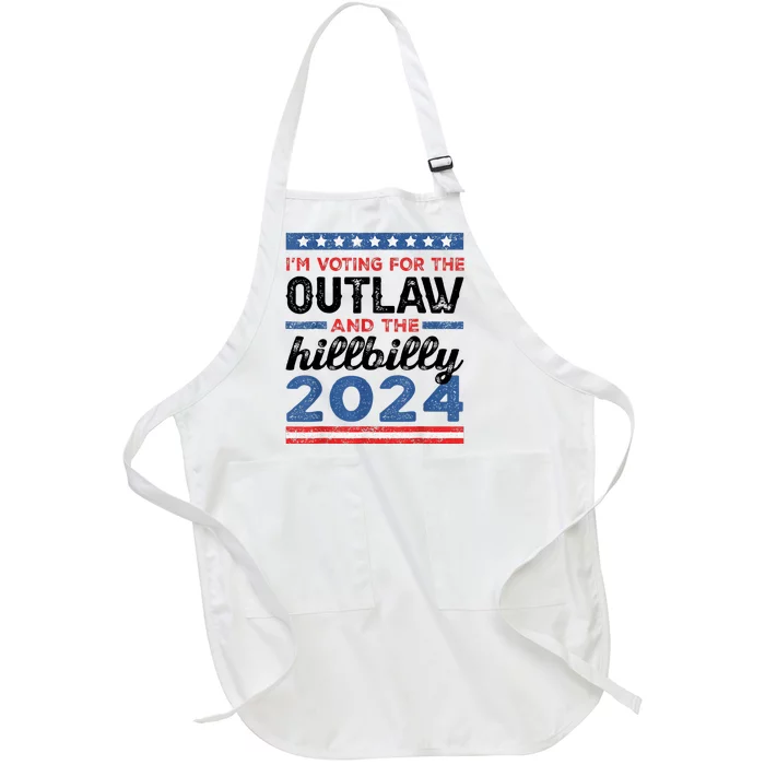 Trump Vance 2024 Donald J.D. Outlaw And The Hillbilly Full-Length Apron With Pocket