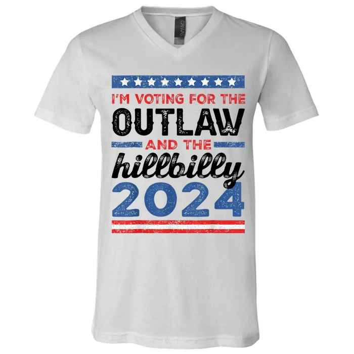 Trump Vance 2024 Donald J.D. Outlaw And The Hillbilly V-Neck T-Shirt