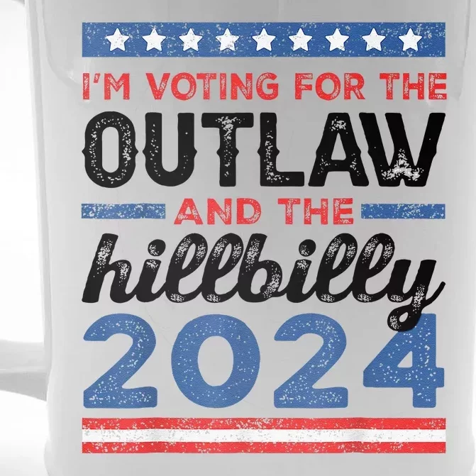 Trump Vance 2024 Donald J.D. Outlaw And The Hillbilly Front & Back Beer Stein