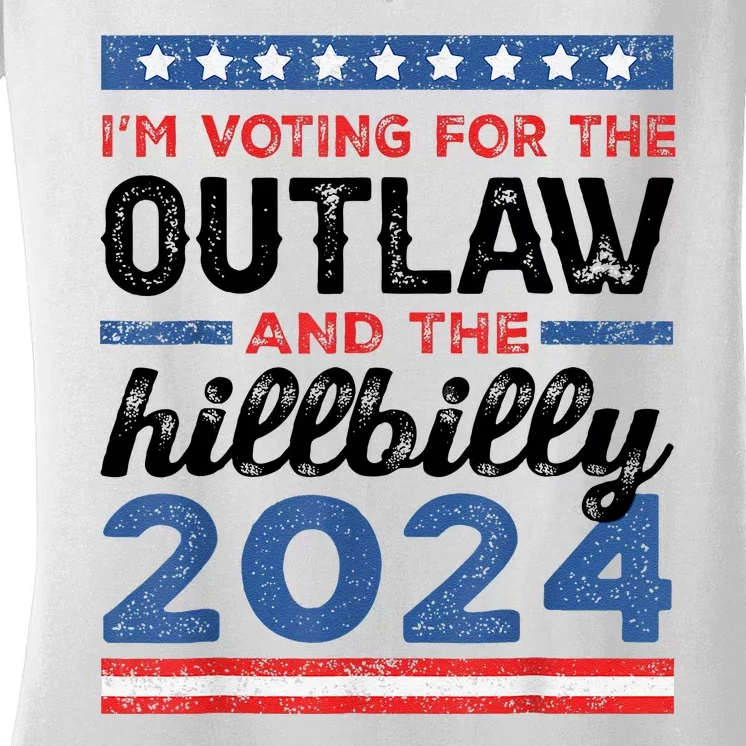 Trump Vance 2024 Donald J.D. Outlaw And The Hillbilly Women's V-Neck T-Shirt