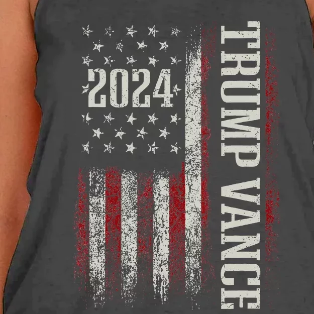 Trump Vance 2024 President Trump Supporter Reelection Women's Knotted Racerback Tank