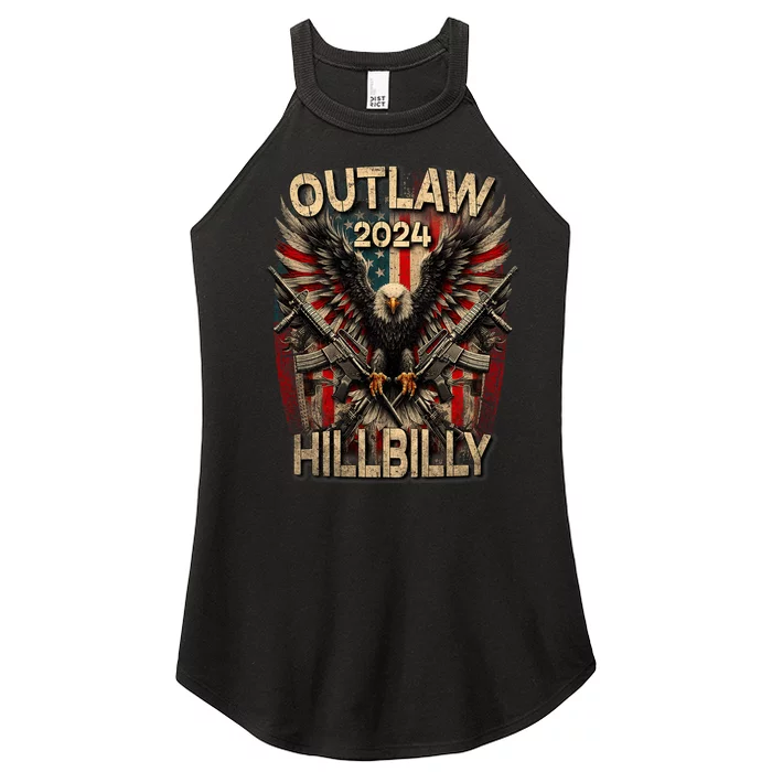 Trump Vance 2024 Outlaw Hillbilly Usa Flag Vintage Elections Women’s Perfect Tri Rocker Tank