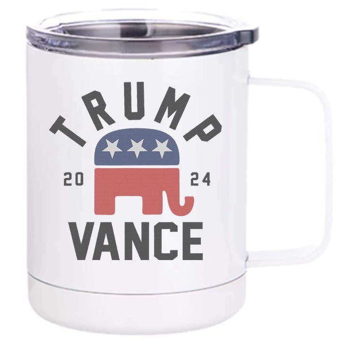 Trump Vance 2024 President Trump Supporter Reelection Front & Back 12oz Stainless Steel Tumbler Cup