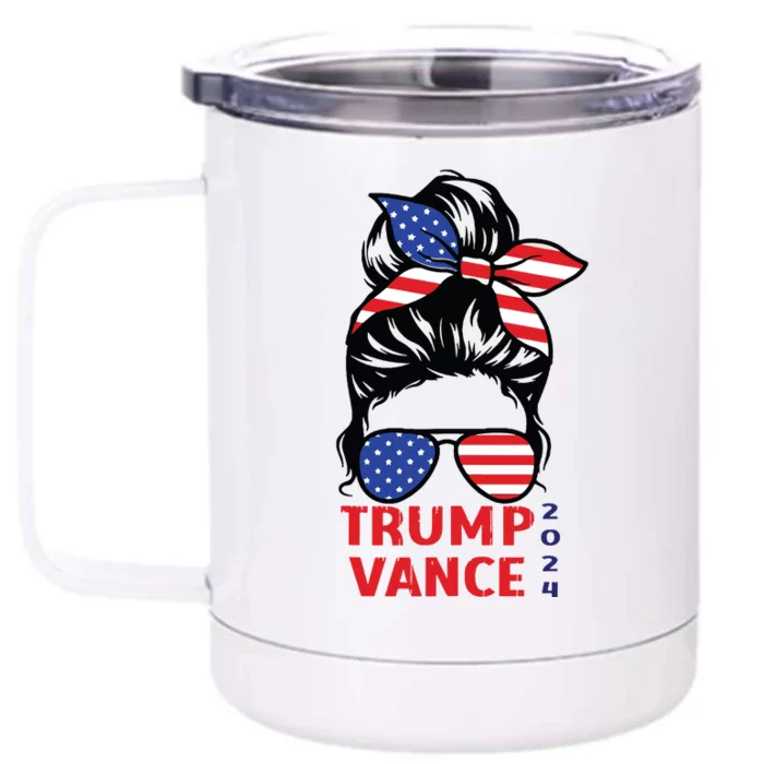 Trump Vance 2024 Vp Vice President 47 America Election Women Front & Back 12oz Stainless Steel Tumbler Cup