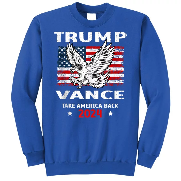 Trump Vance 2024 Eagle Usa Flag Print Tall Sweatshirt