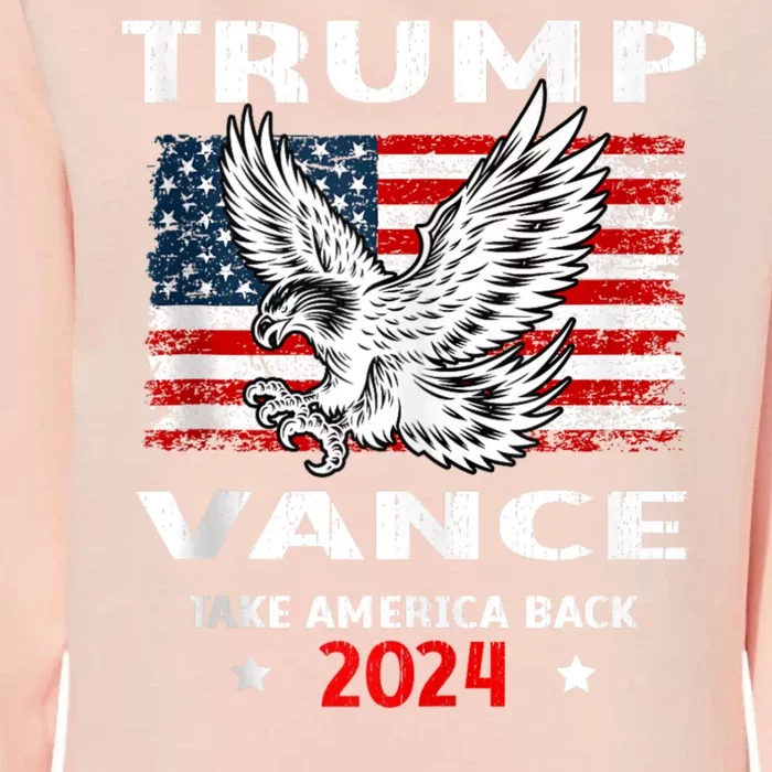 Trump Vance 2024 Eagle Usa Flag Print Womens California Wash Sweatshirt