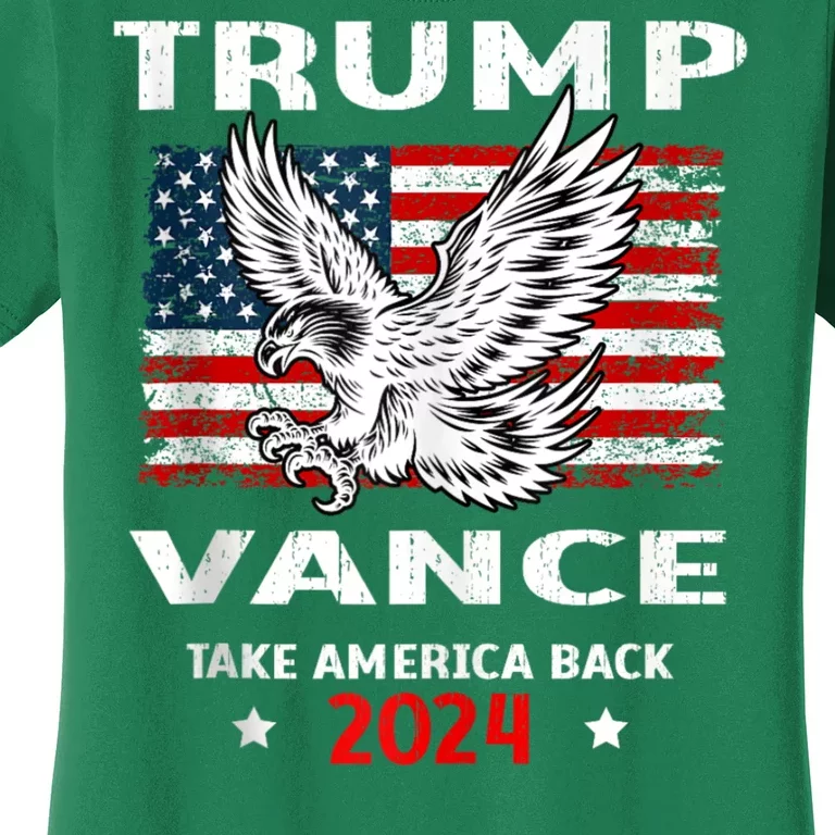 Trump Vance 2024 Eagle Usa Flag Print Women's T-Shirt