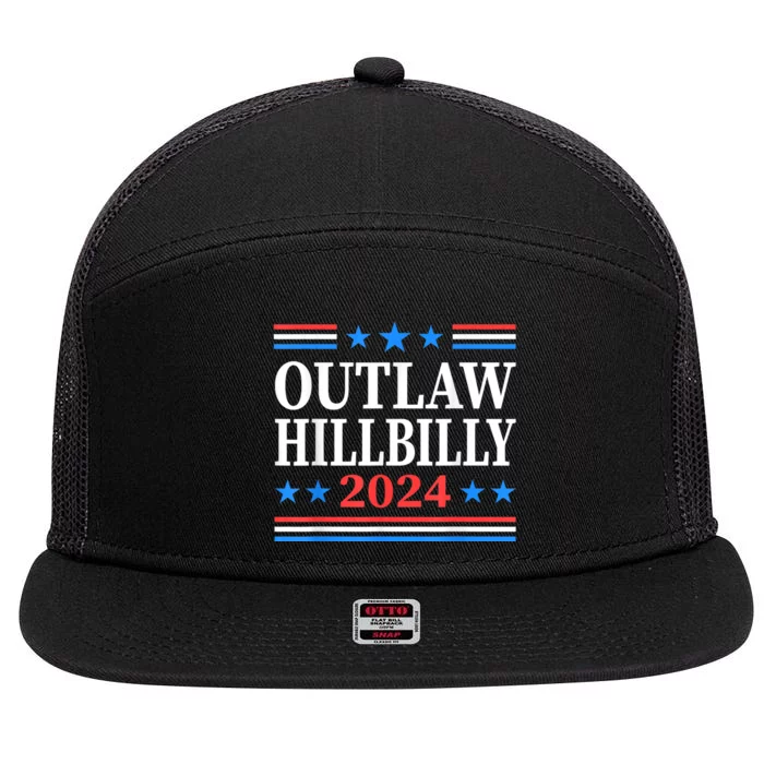 Trump Vance 2024 Outlaw Hillbilly Us Flag Vintage 7 Panel Mesh Trucker Snapback Hat