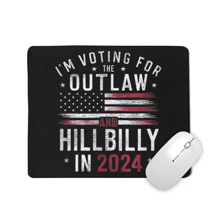 Trump Vance 2024 Outlaw Hillbilly Us Flag Vintage Mousepad