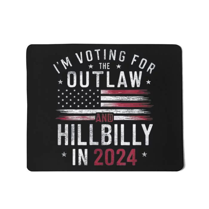 Trump Vance 2024 Outlaw Hillbilly Us Flag Vintage Mousepad