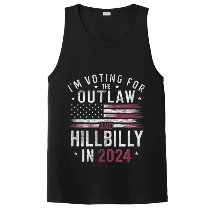 Trump Vance 2024 Outlaw Hillbilly Us Flag Vintage Performance Tank