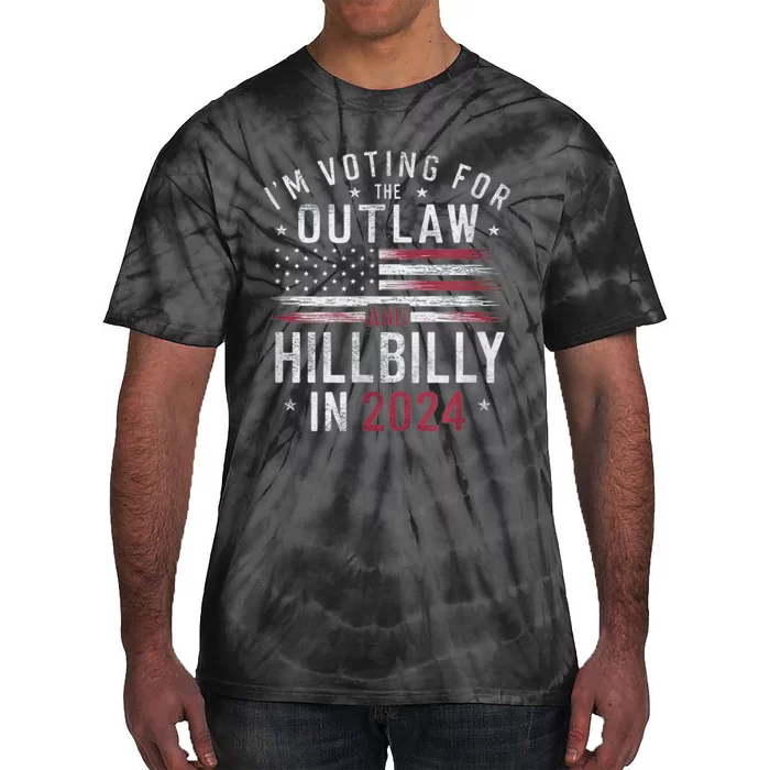 Trump Vance 2024 Outlaw Hillbilly Us Flag Vintage Tie-Dye T-Shirt