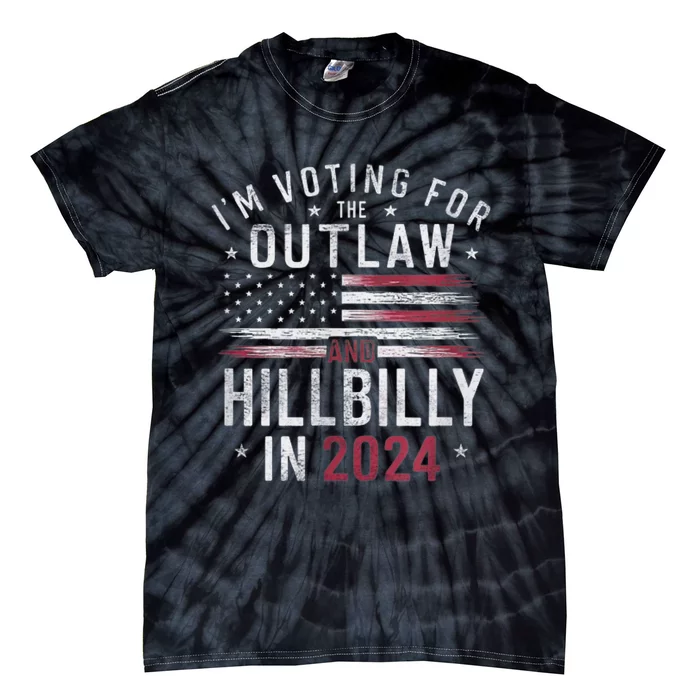 Trump Vance 2024 Outlaw Hillbilly Us Flag Vintage Tie-Dye T-Shirt