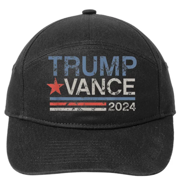 Trump Vance 2024 Retro Stripe Trump Jd Vance Gift 7-Panel Snapback Hat