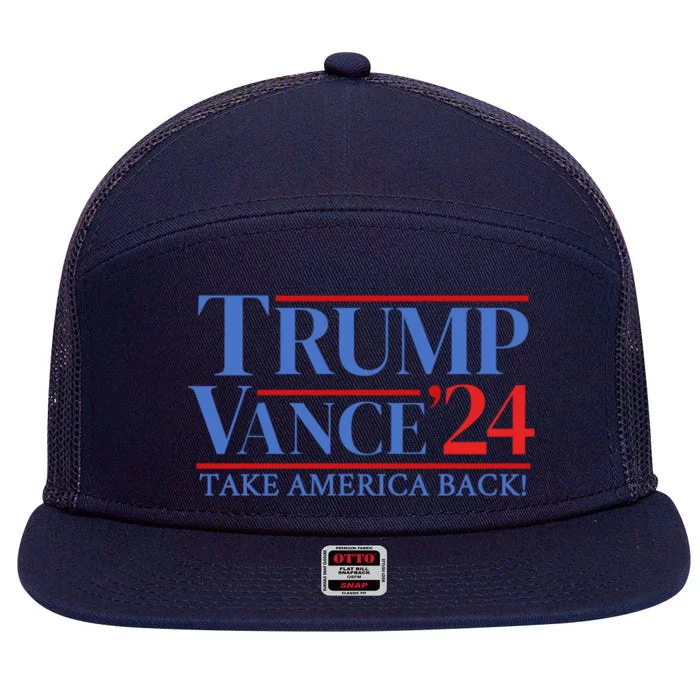 Trump Vance 24 Take America Back 7 Panel Mesh Trucker Snapback Hat