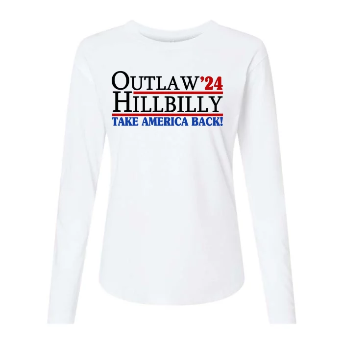 Trump Vance 2024 Outlaw Hillbilly Take America Back Womens Cotton Relaxed Long Sleeve T-Shirt