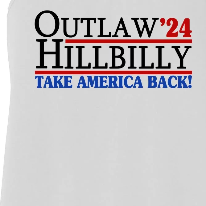 Trump Vance 2024 Outlaw Hillbilly Take America Back Women's Racerback Tank