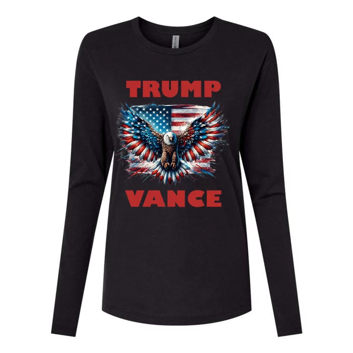 Trump Vance 2024 Eagle Donald Trump 2024 Cute Gift Womens Cotton Relaxed Long Sleeve T-Shirt