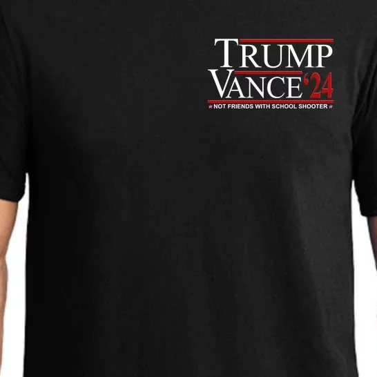 Trump Vance 2024 Not Friends With School Shooters Font & Back Front & Back Pajama Set