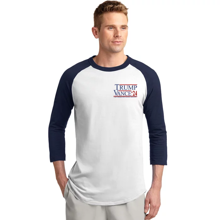 Trump Vance 2024 Not Friends With School Shooters Font & Back Front & Back Baseball Sleeve Shirt