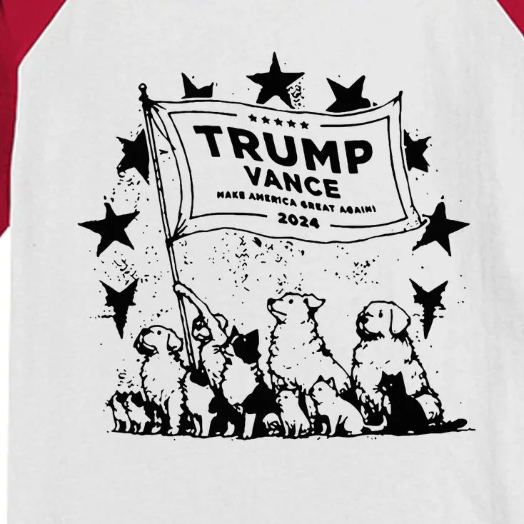 Trump Vance 2024 Election Cats And Dogs For Trump Kids Colorblock Raglan Jersey