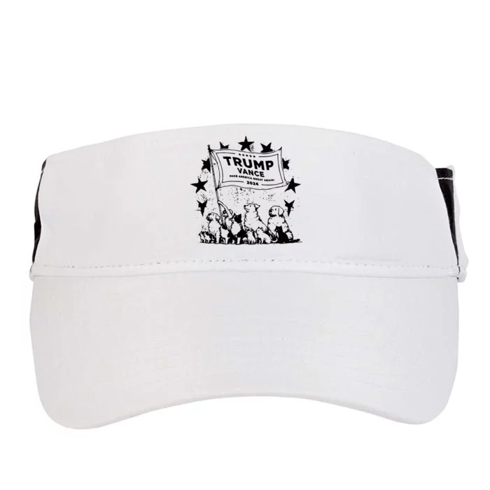 Trump Vance 2024 Election Cats And Dogs For Trump Adult Drive Performance Visor