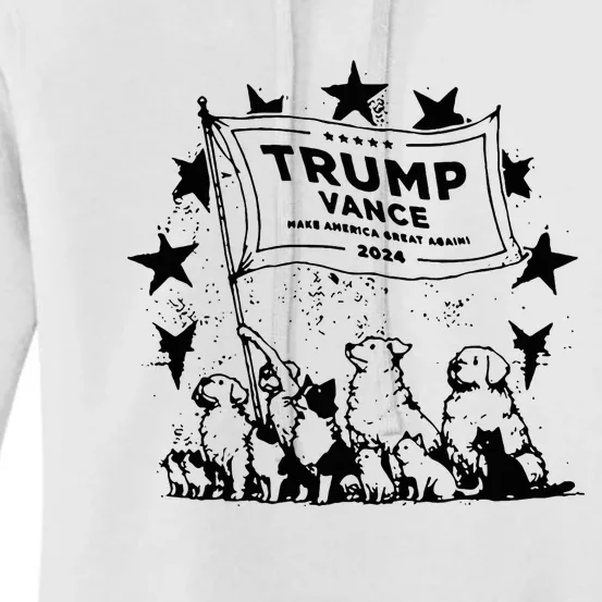 Trump Vance 2024 Election Cats And Dogs For Trump Women's Pullover Hoodie