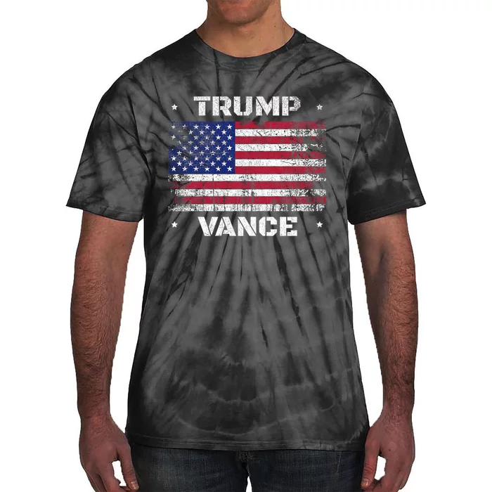 Trump Vance 2024 Distressed Us Flag Election President 2024 Tie-Dye T-Shirt