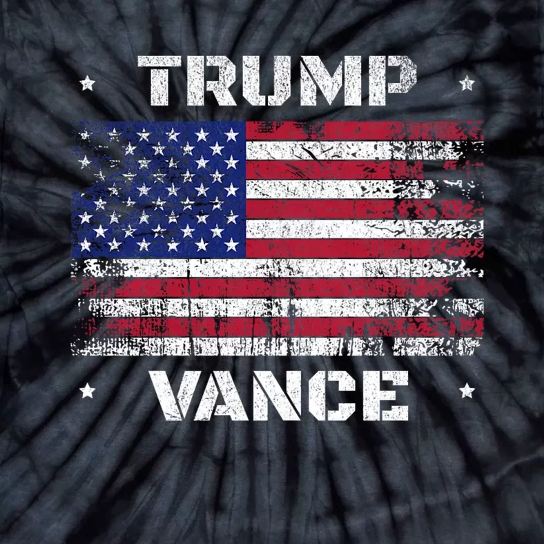 Trump Vance 2024 Distressed Us Flag Election President 2024 Tie-Dye T-Shirt