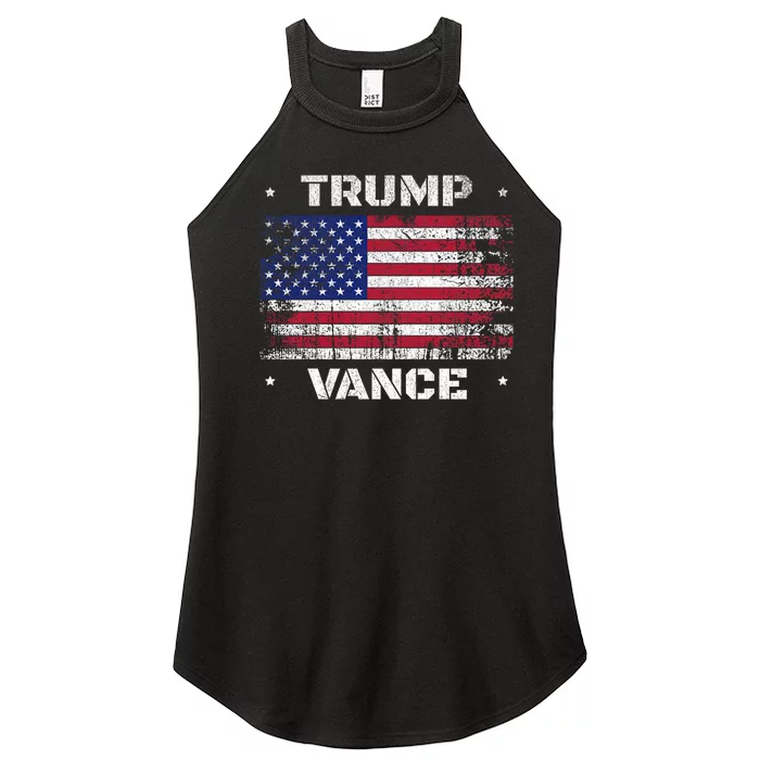 Trump Vance 2024 Distressed Us Flag Election President 2024 Women’s Perfect Tri Rocker Tank